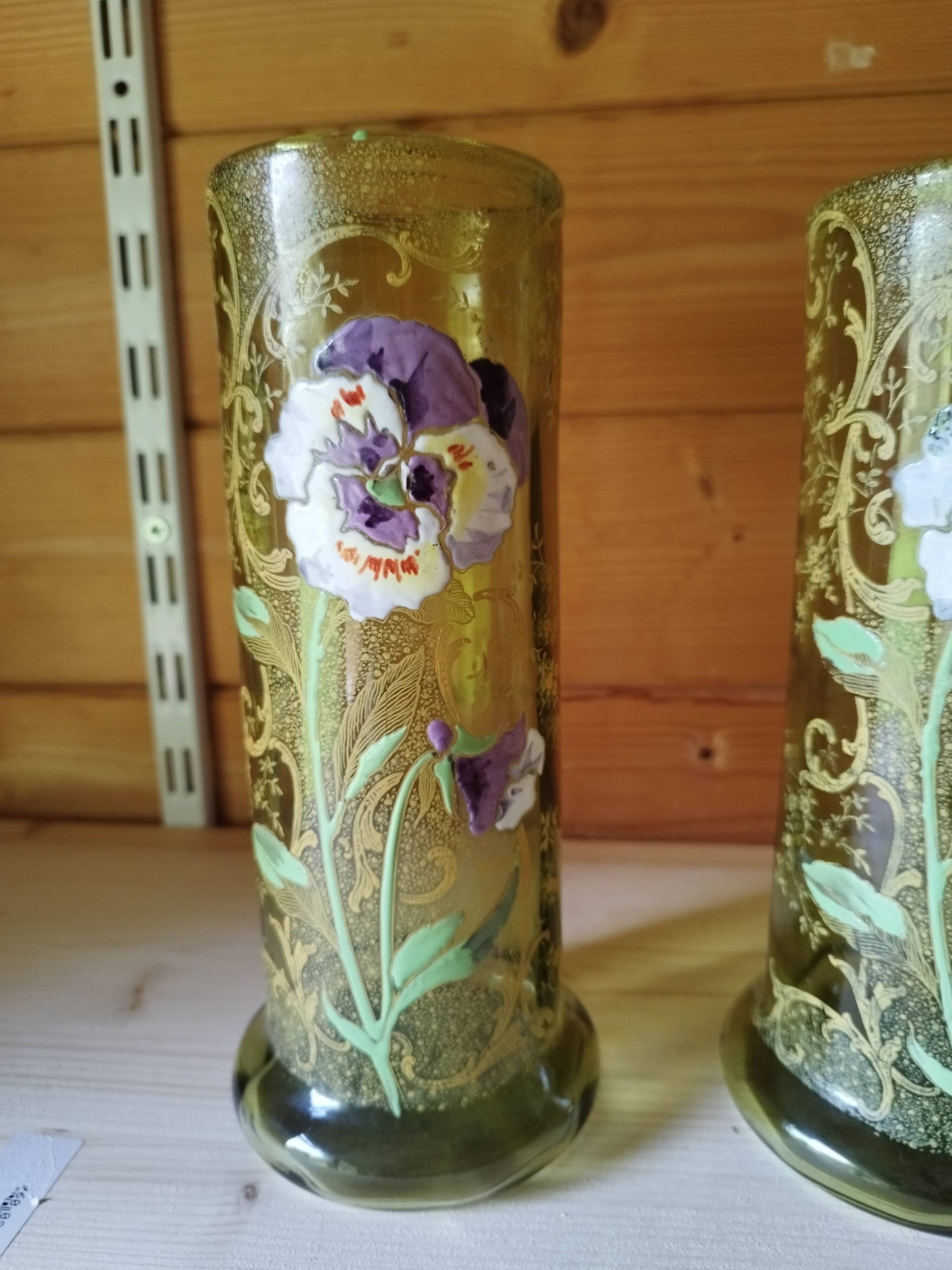 Lot of enameled vases