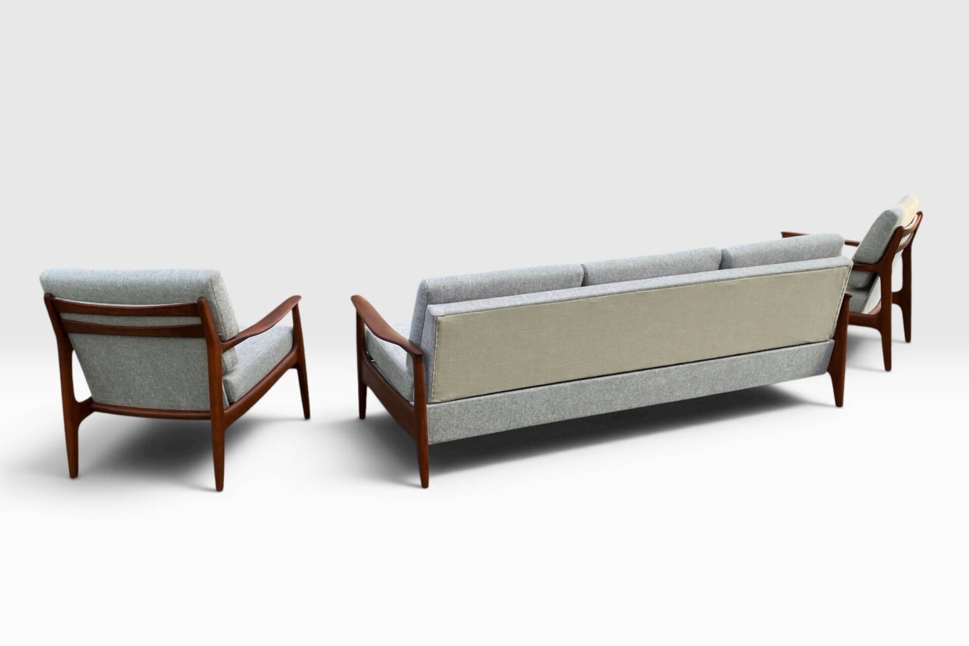 Eugen Schmidt Soloform vintage Teak Sofa und 2 Sessel