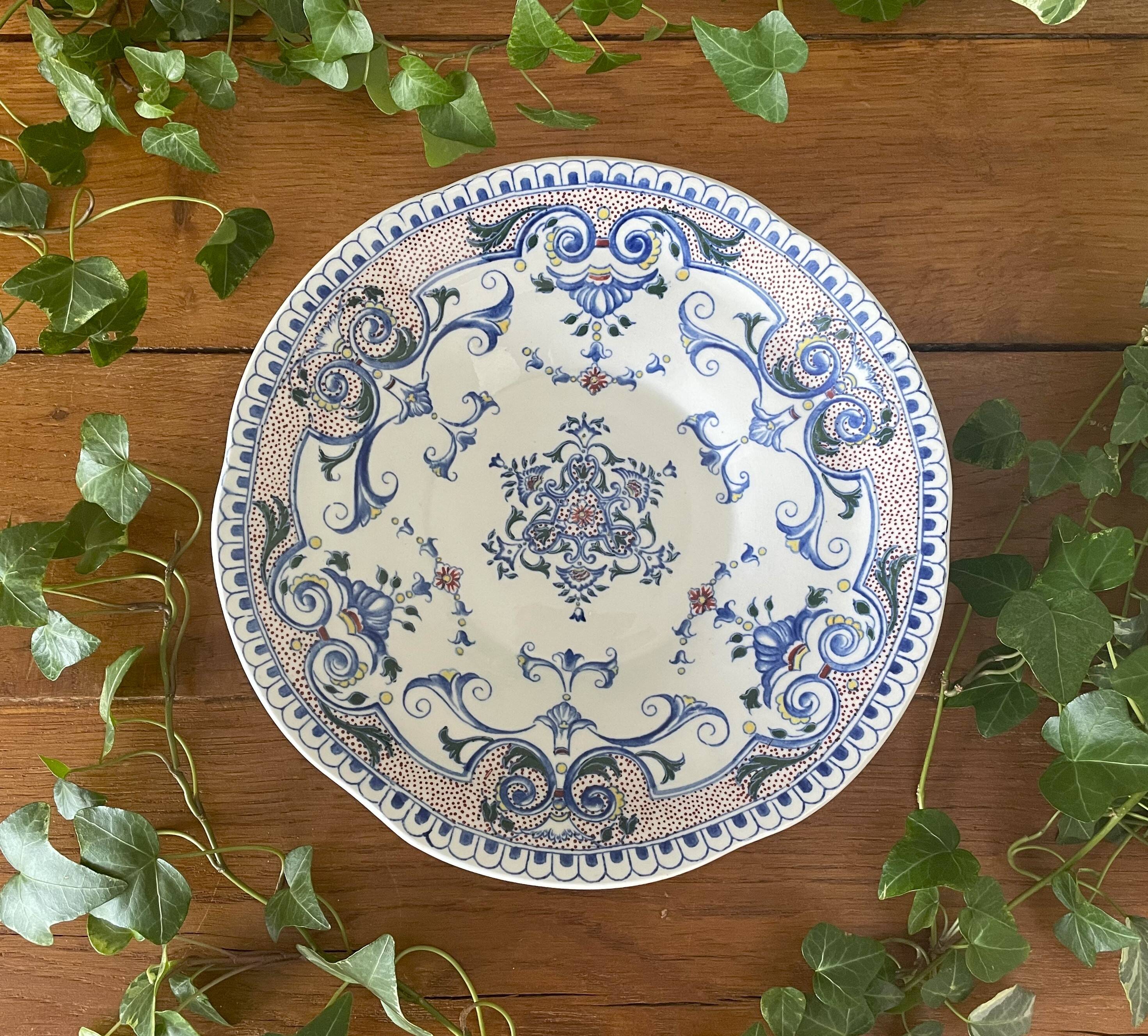 Antique Gien earthenware fruit bowl