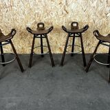 4x 50s 60s Bar Stools Barstools Attributed to Carl Malmsten Sweden Design