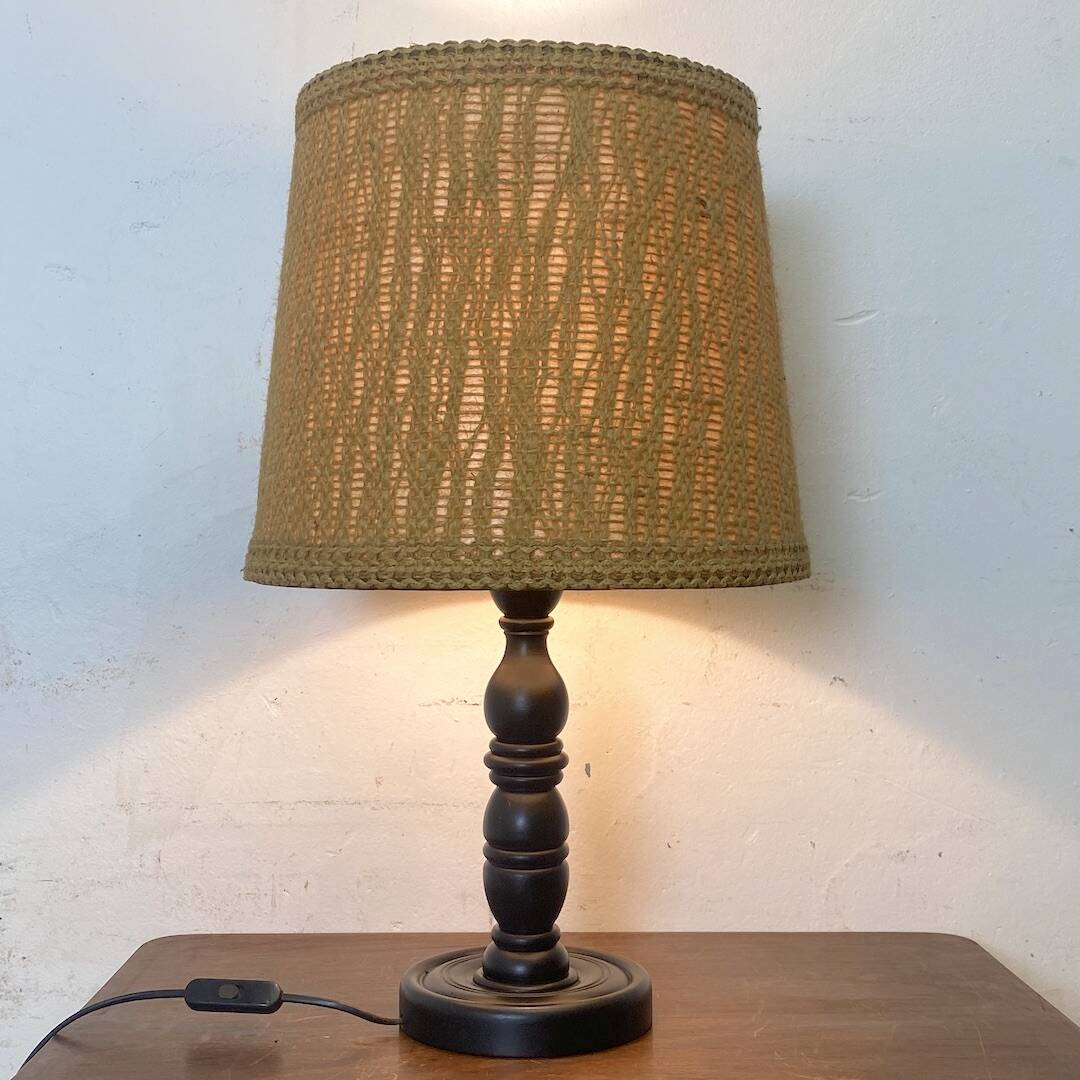Vintage 70's twisted wood lamp