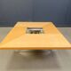Vintage hidden bar coffee table by Paul michel in ash wood, 1970s