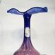 Coupe en verre soufflé La Rochère – Dégradé bleu et rose – Verrerie d’art – H.26 cm