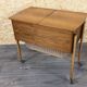1960s 1970s Teak Sewing Box Sewing Table Utensil Holder with Basket