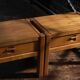 Elm bedside tables x2