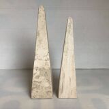 Pair of Fratelli Mannelli travertine bookends