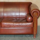 Vintage leather canapé in Art Nouveau style