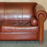 Vintage leather canapé in Art Nouveau style