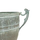 French Art Nouveau Style Flower Pots Garden Vases Verdigris