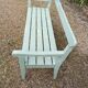 Veranda garden bench in patinated almond green solid wood