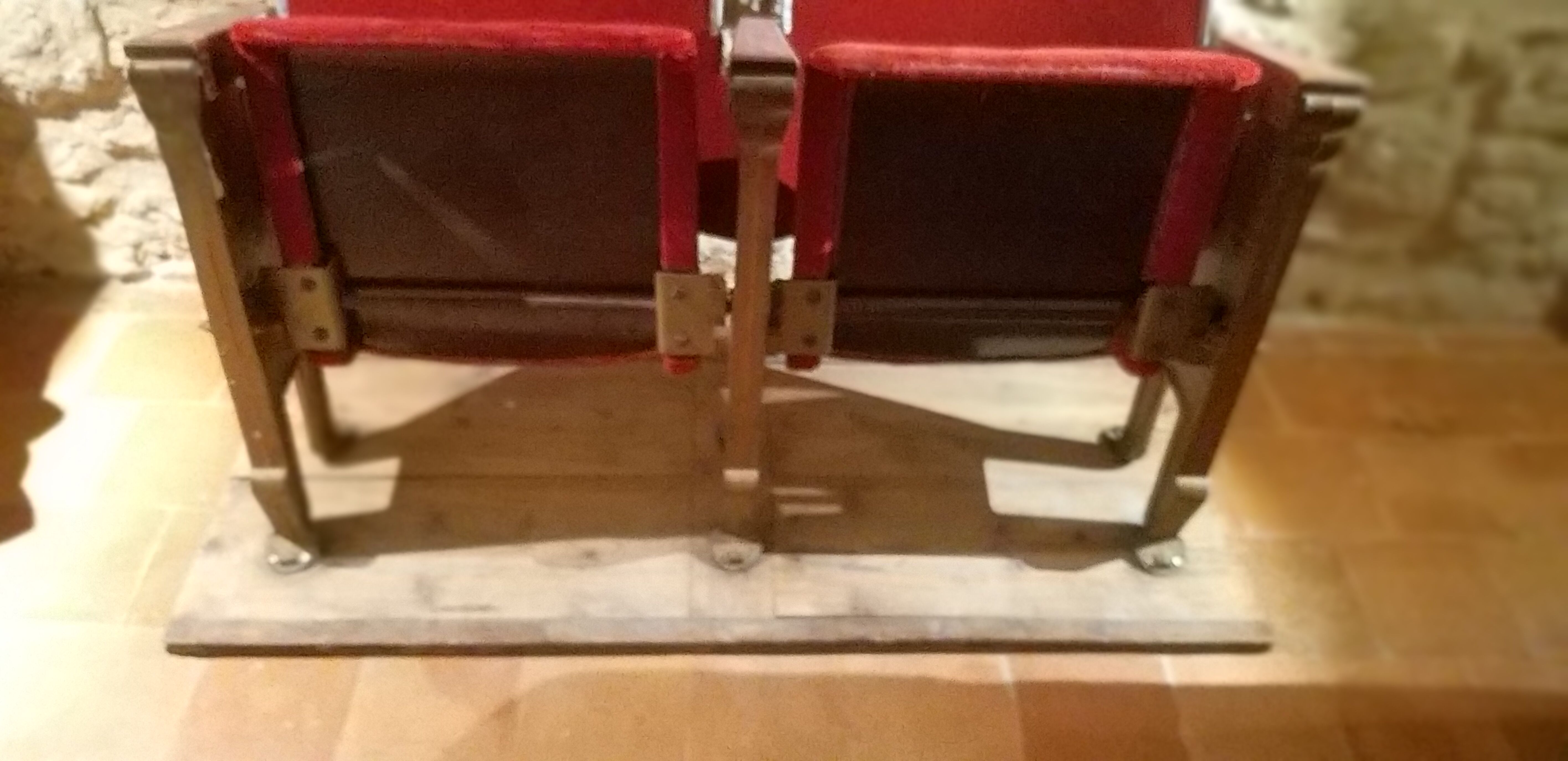 Pair of 1950s Fischel movie chairs