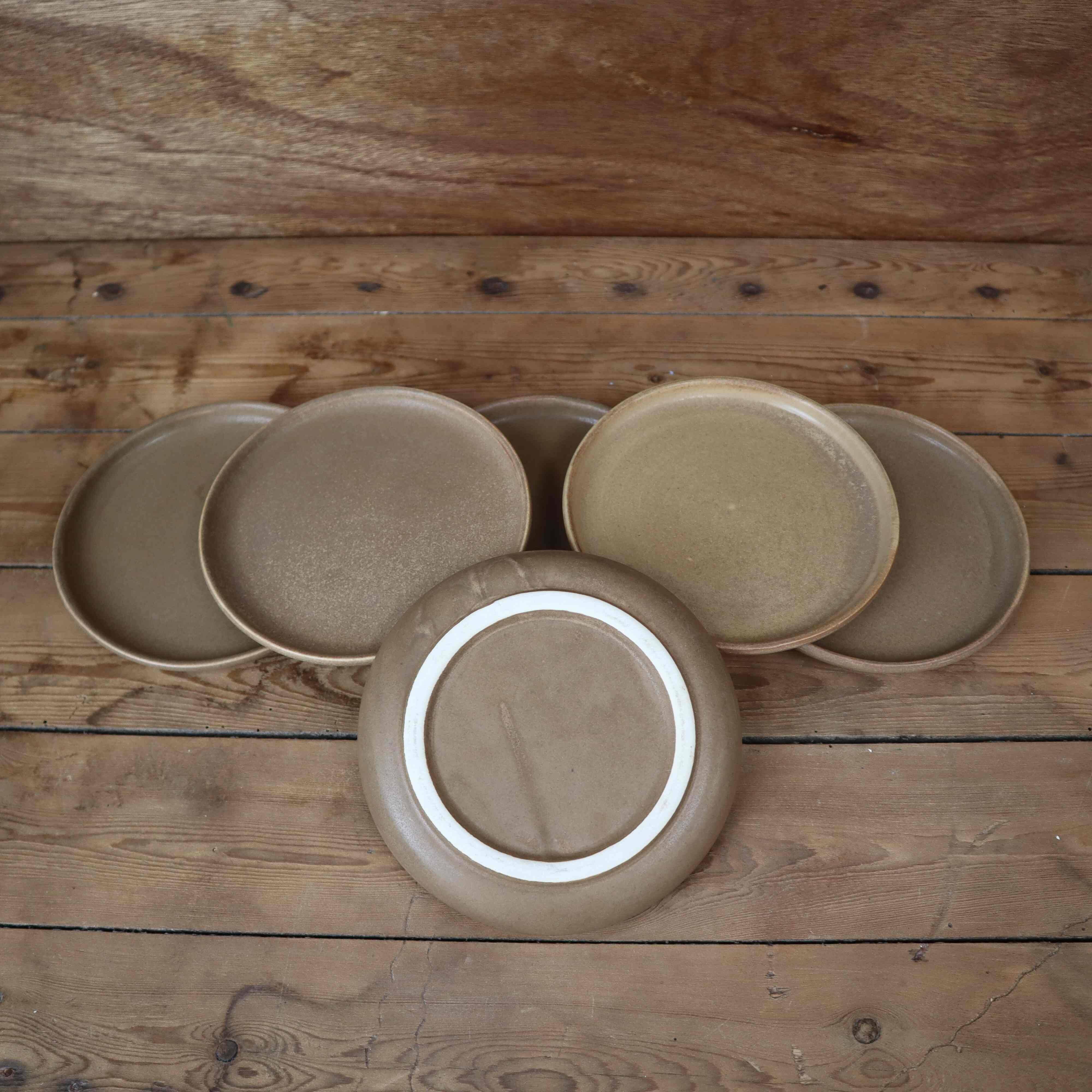 Set of 6 vintage stoneware dinner plates