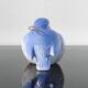 Vintage bird salt cellar in blue and white porcelain.