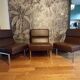 Trio of vinco armchairs in imitation leather