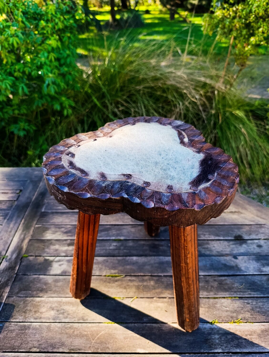 Old brutalist farm stool, Spain
