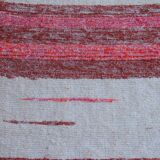 Handmade recycled cotton rug - Coral and ecru