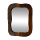 Free-form mirror in solid wood, vintage