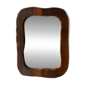Free-form mirror in solid wood, vintage