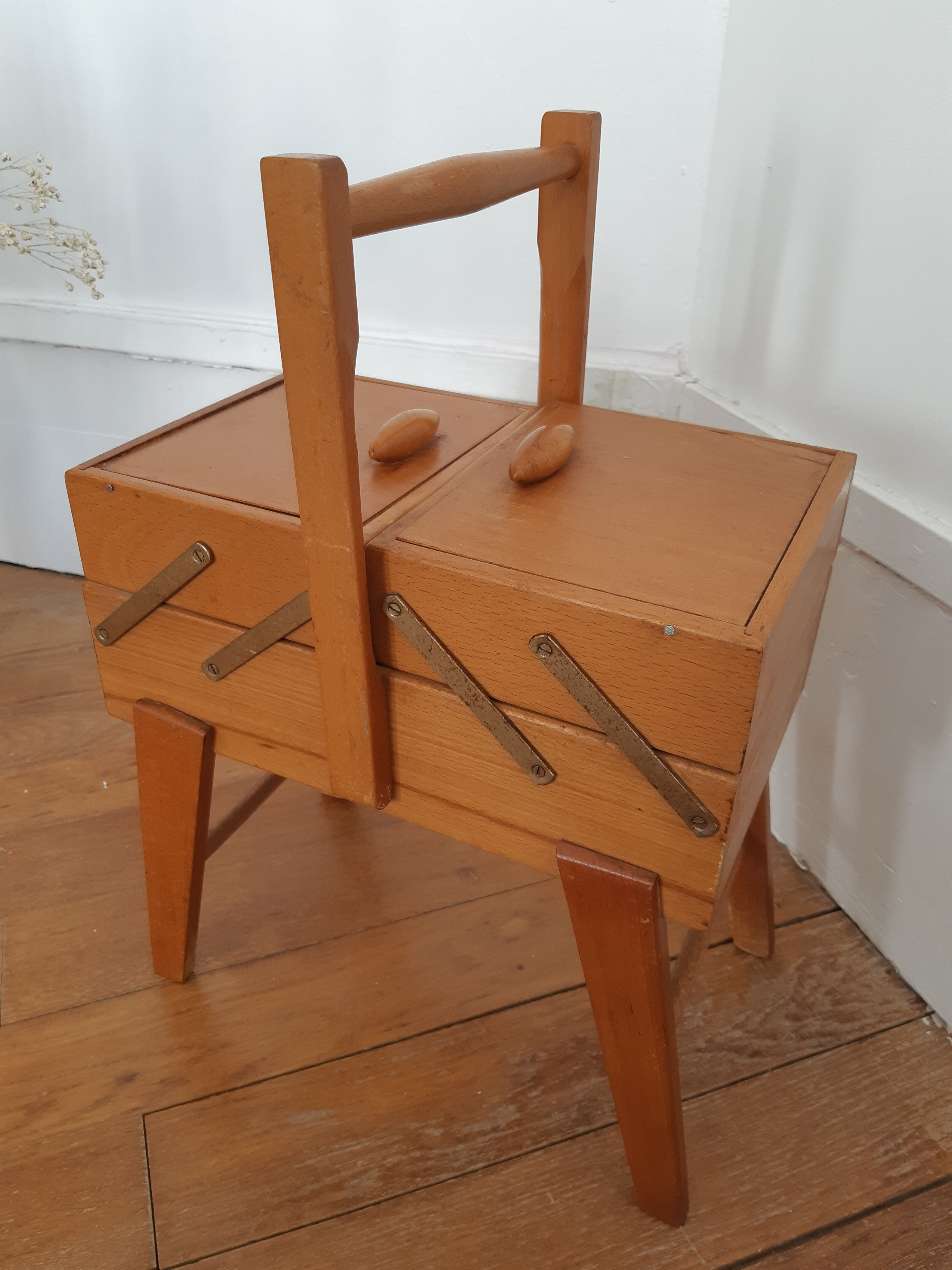 Small vintage wooden seamstress