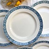 6 Assiettes plates Terre de fer Longchamp modèle René Made in France