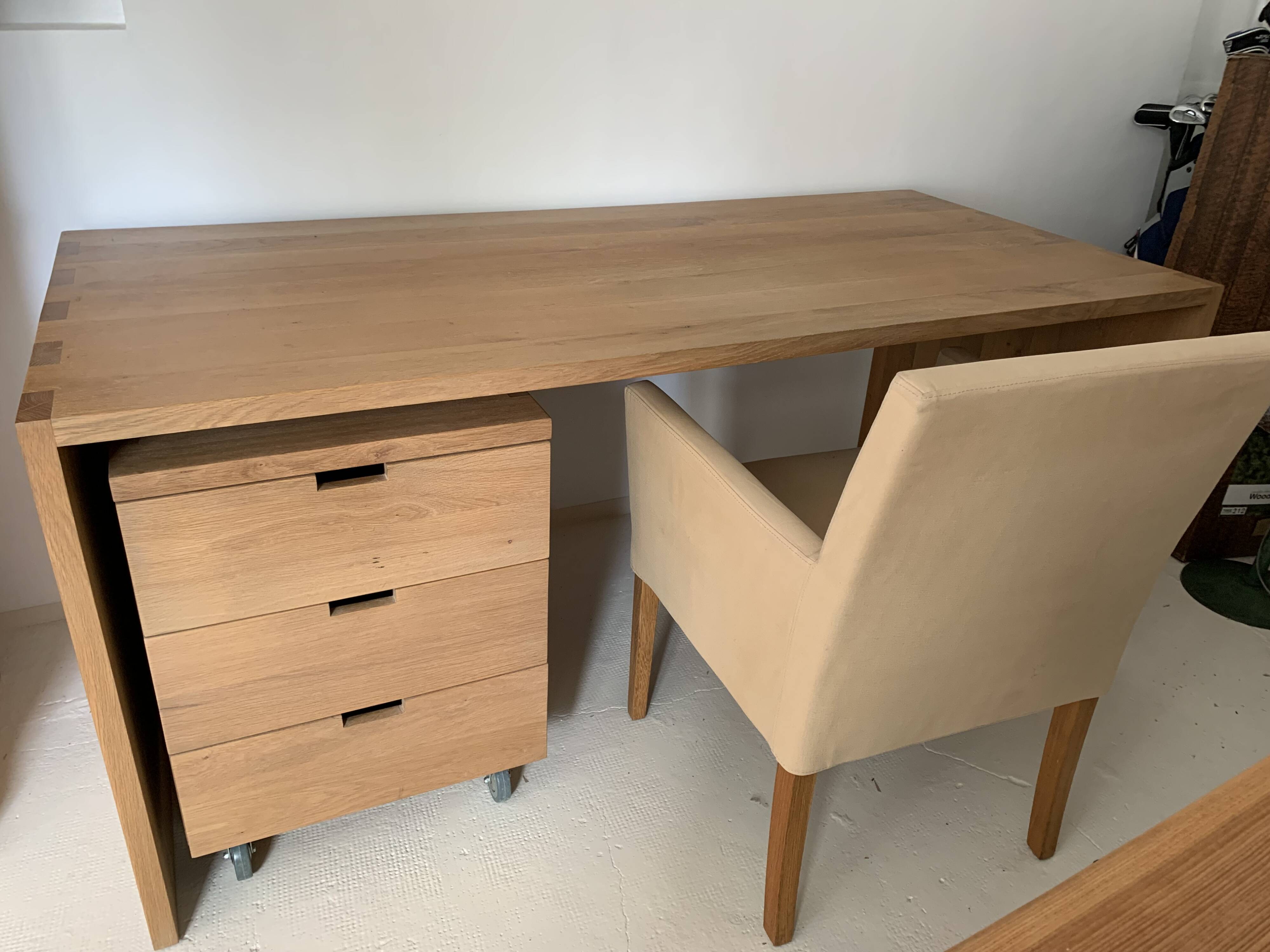 Contemporary solid oak desk