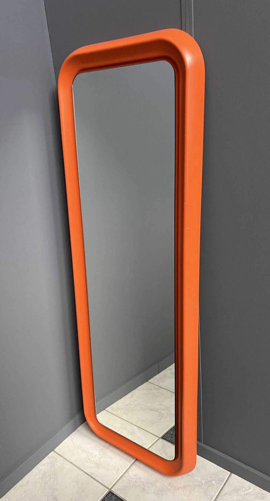 XXL orange Quadro mirror by Schönbuch 1970s