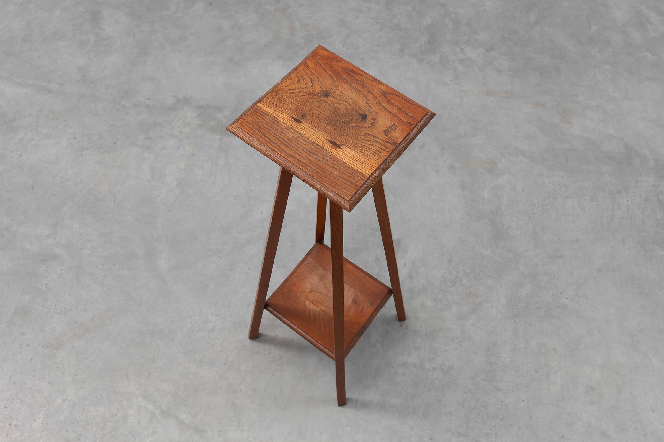 Art Deco tall oak wooden console or pedestal, France 1920s