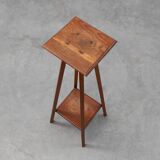 Art Deco tall oak wooden console or pedestal, France 1920s