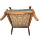 Fauteuil bergère style Régence en bois, tissu et cannage