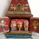 Indian temple made of hand-painted wood