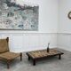 Enamelled lava coffee table 1950 Chaty Vallauris