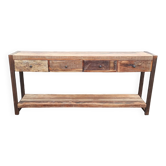 Old wooden console with 4 drawers