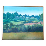 Country landscape by nelly le couedic (20th century)