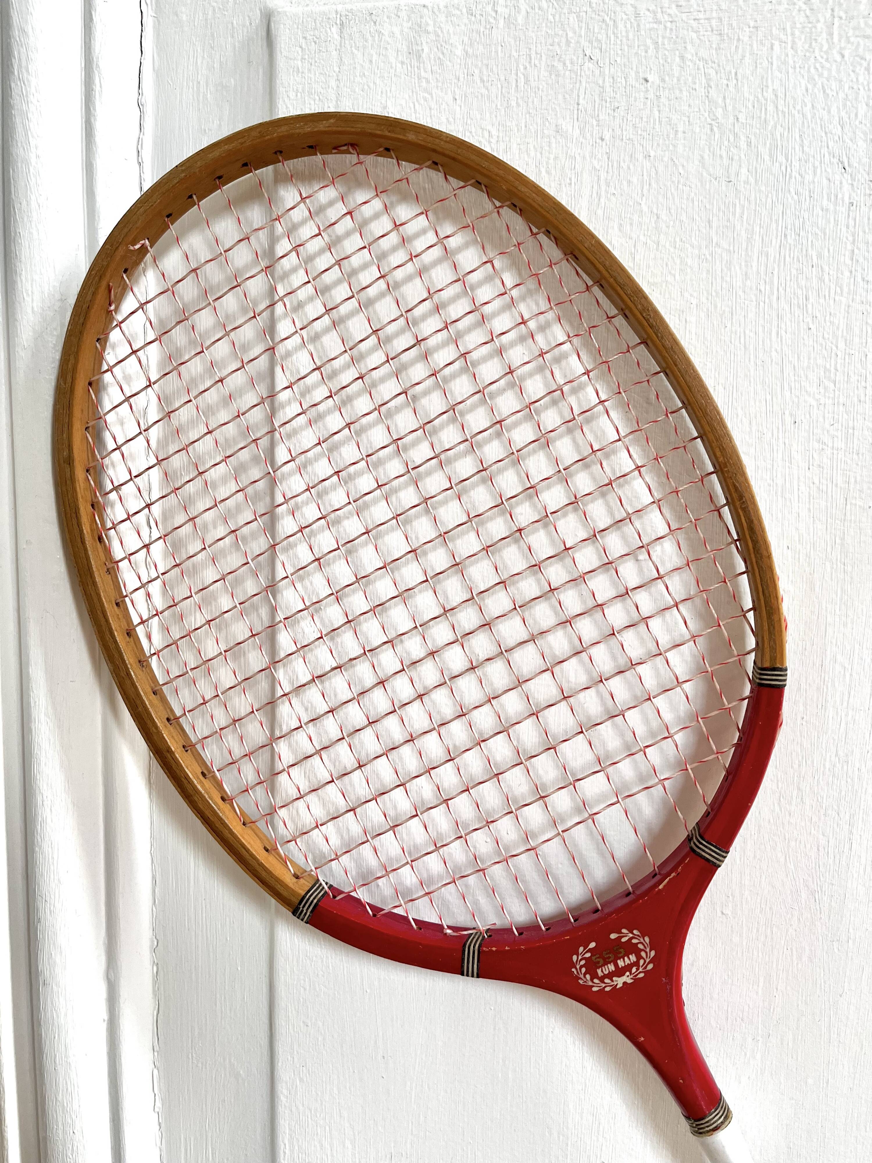 Vintage wooden badminton rackets