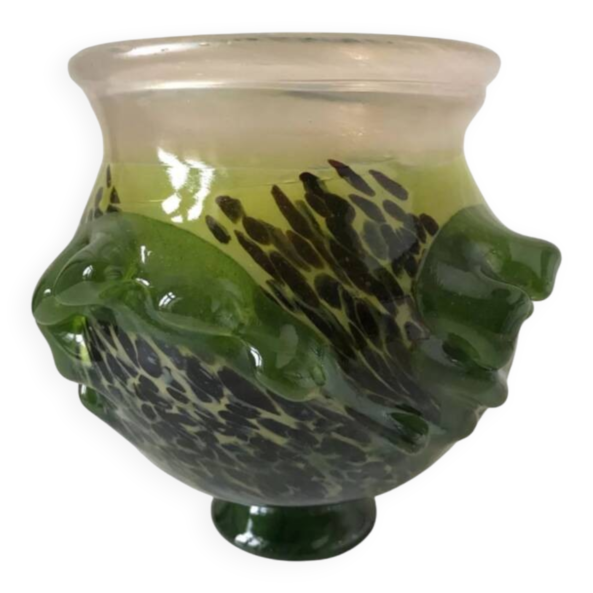 Patrick Lepage blown glass candle holder