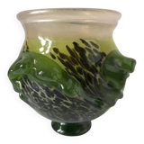 Patrick Lepage blown glass candle holder