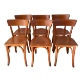 Set of 6 Luterma bistro chairs in beech wood 40-50s