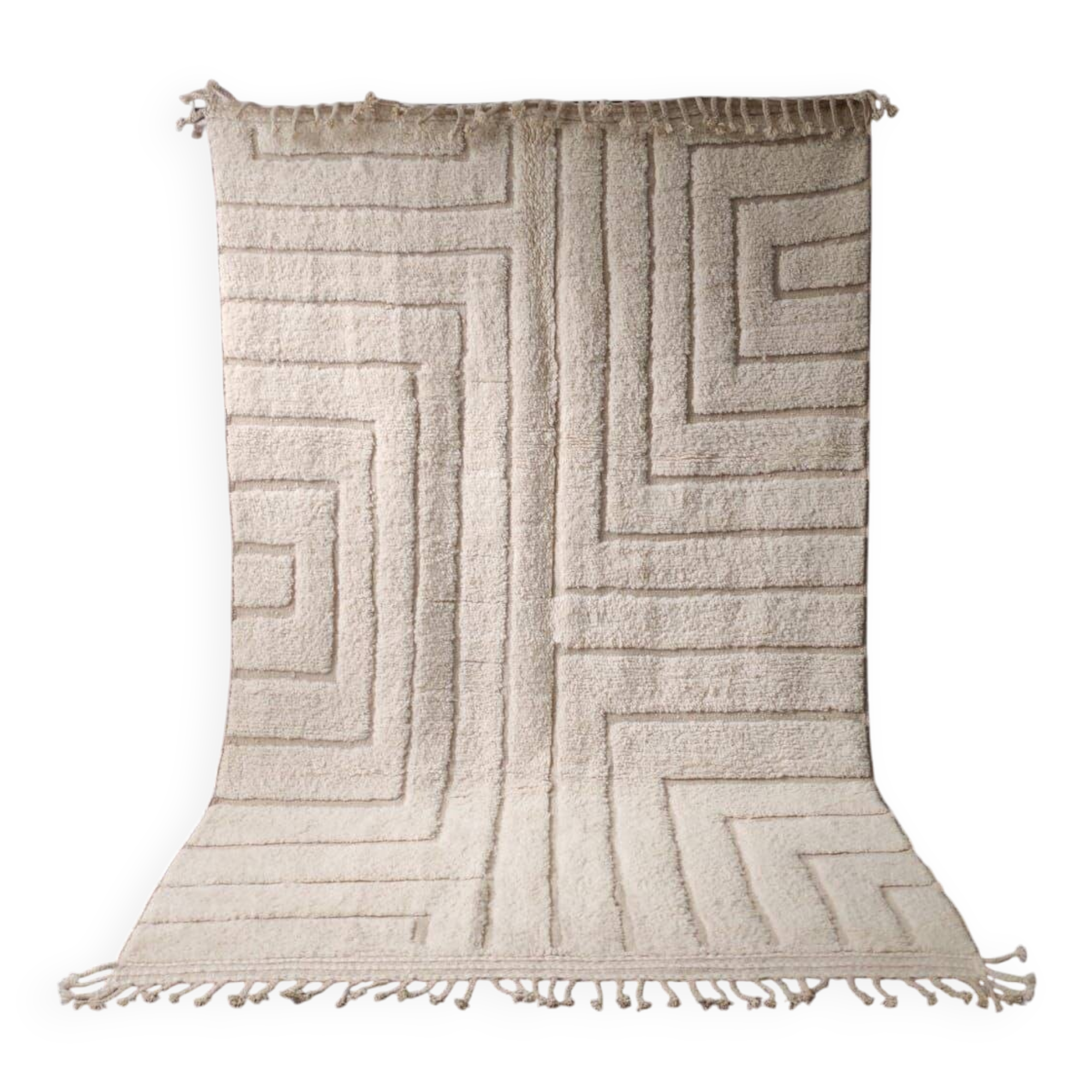 Discover the architectural elegance of this unique Beni Ouarain rug, 3x2M