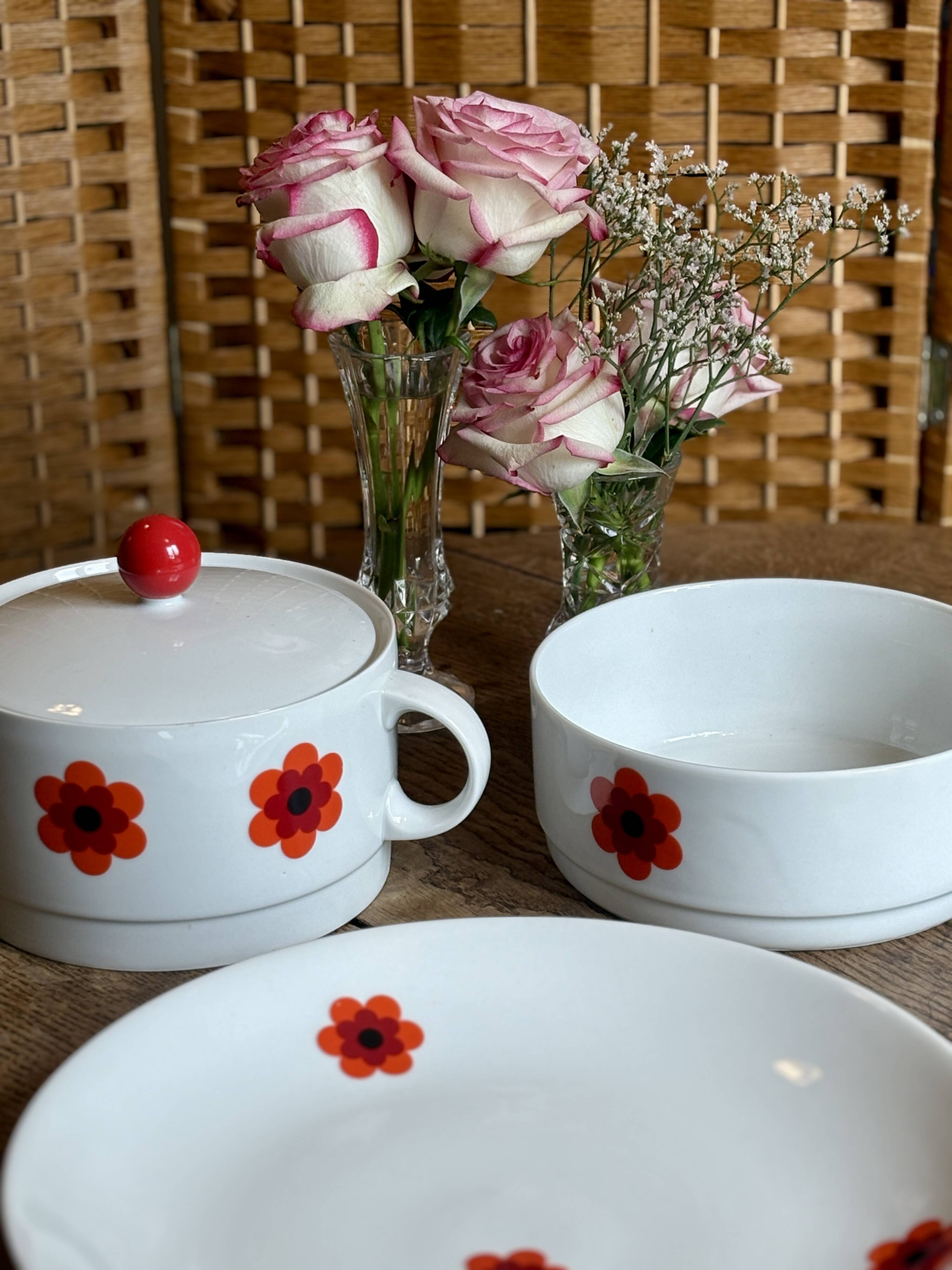 Lot de 3 plats de service vintages Scherzer Bavaria