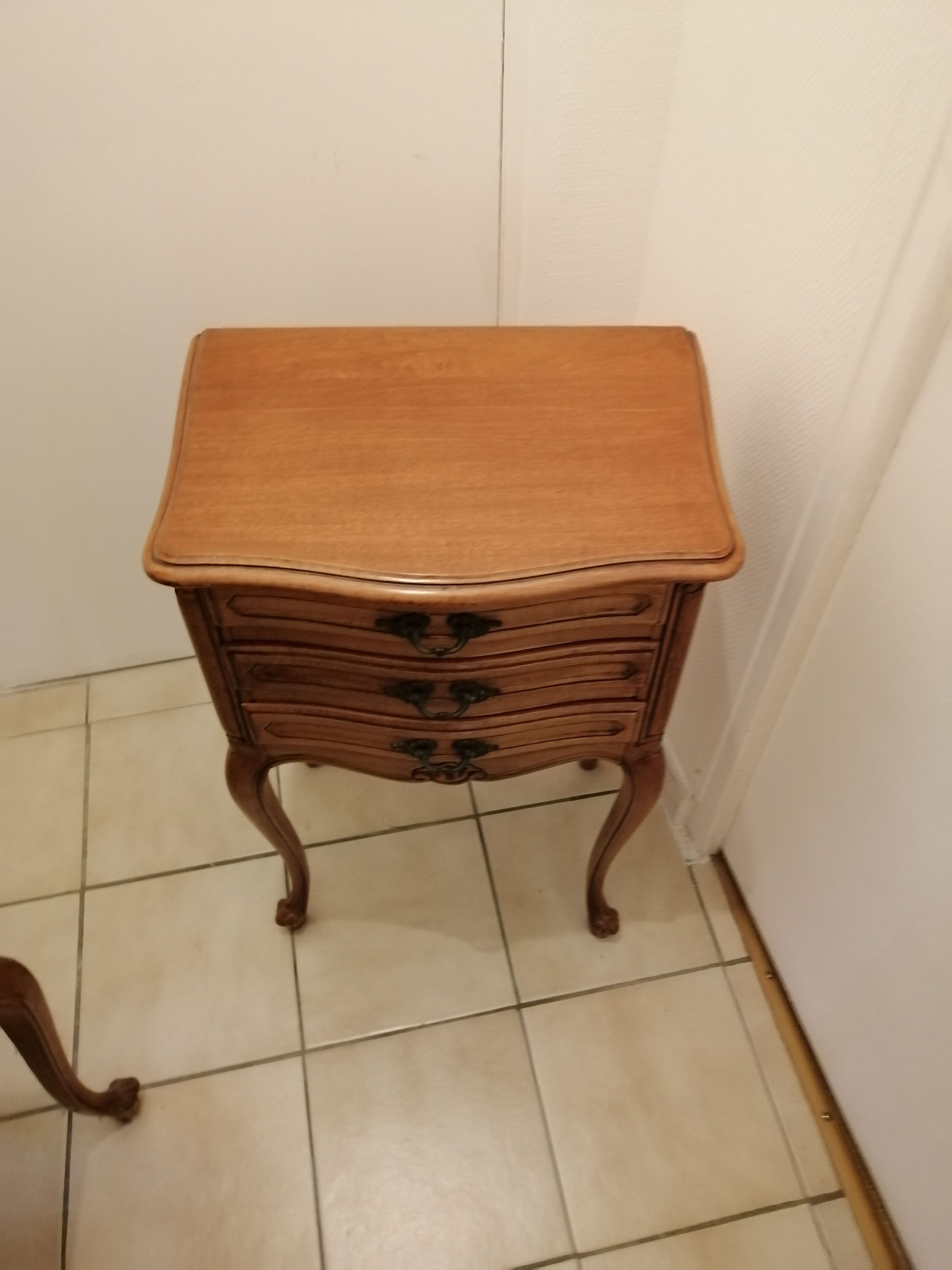 Pair of old wooden bedsides