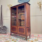 E. Bourdot Showcase In Louis XVI Marquetry Stamped XVIII Eme