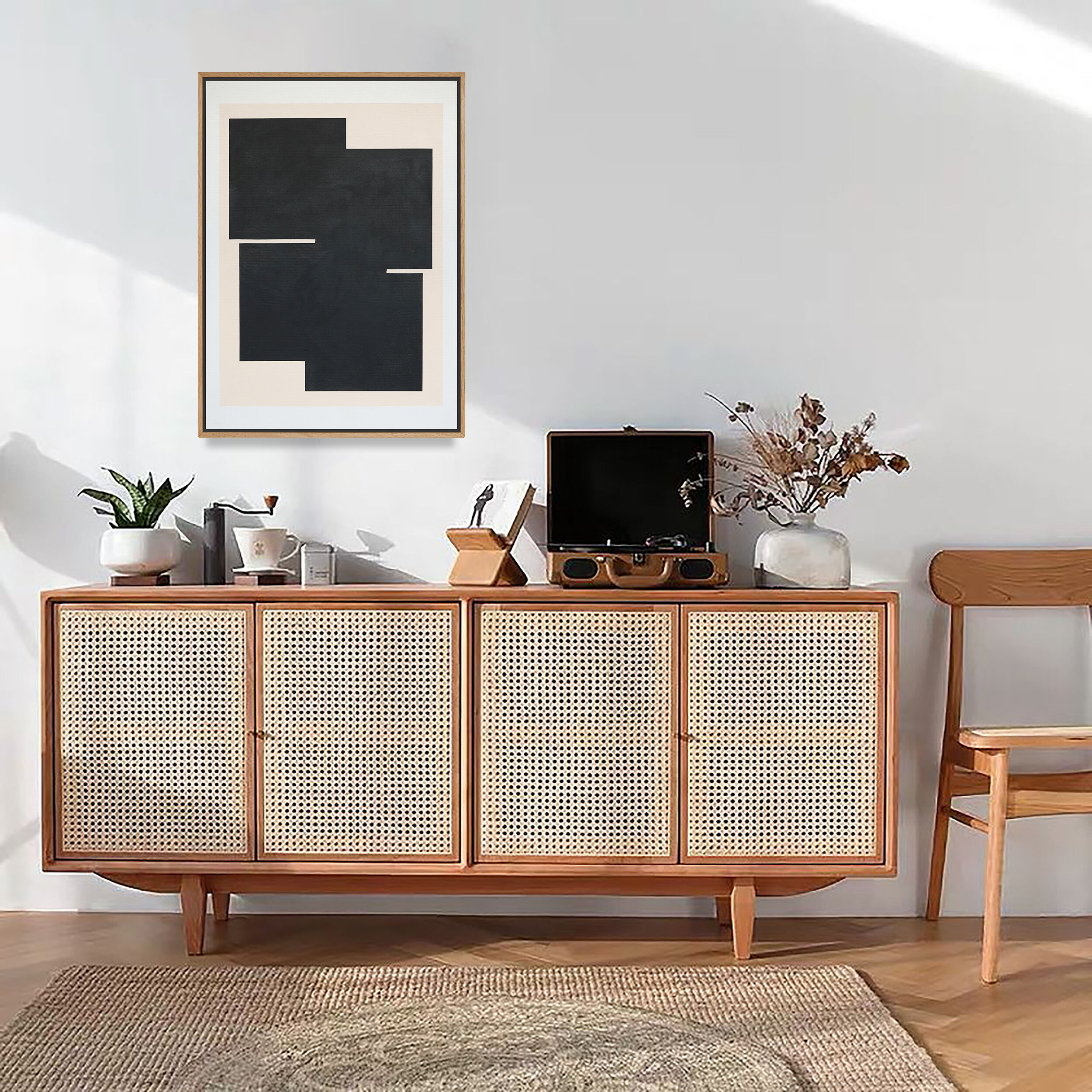 Original abstract painting, Black sign B05