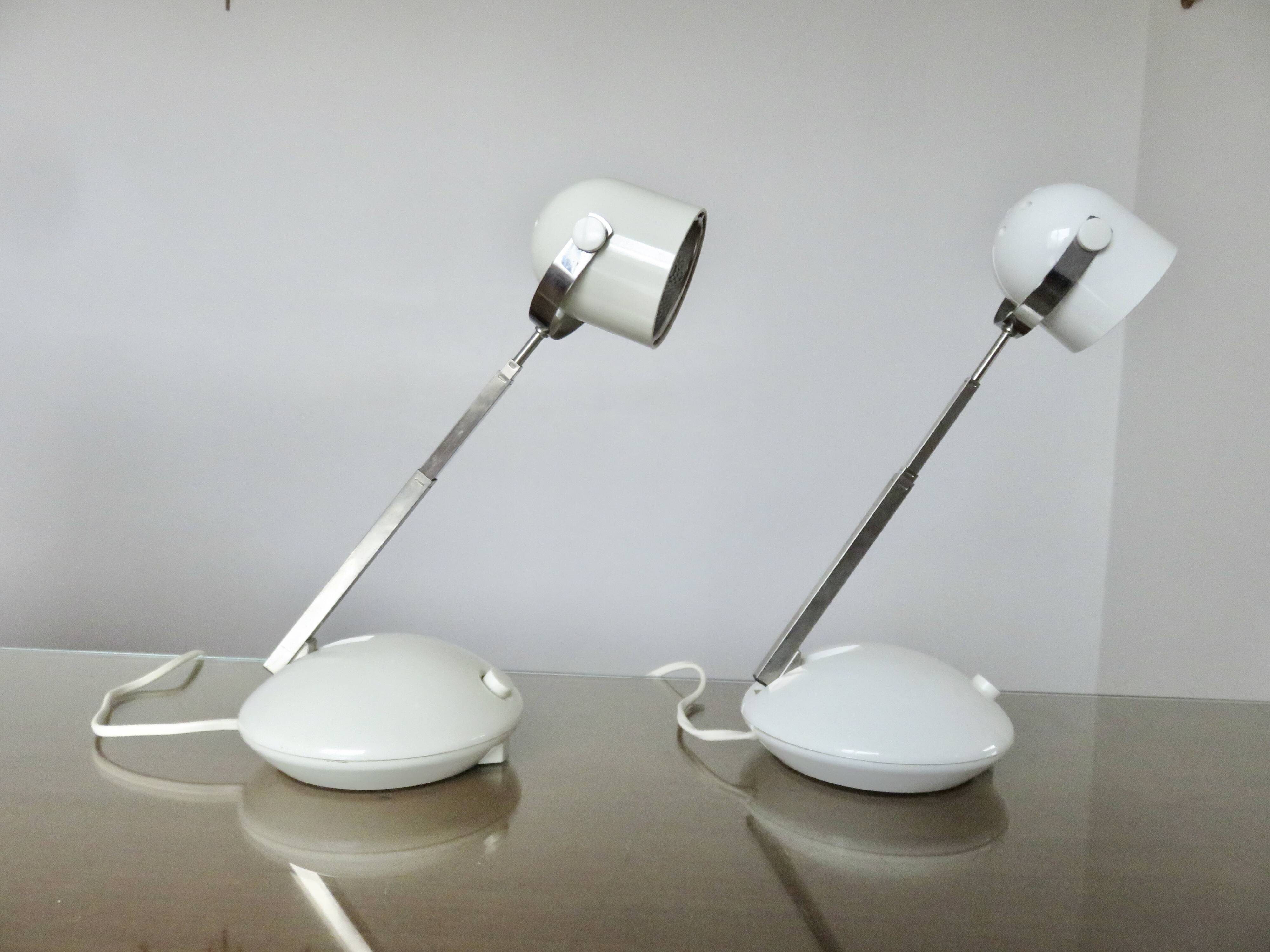 Paire de lampes space age télescopiques 1970