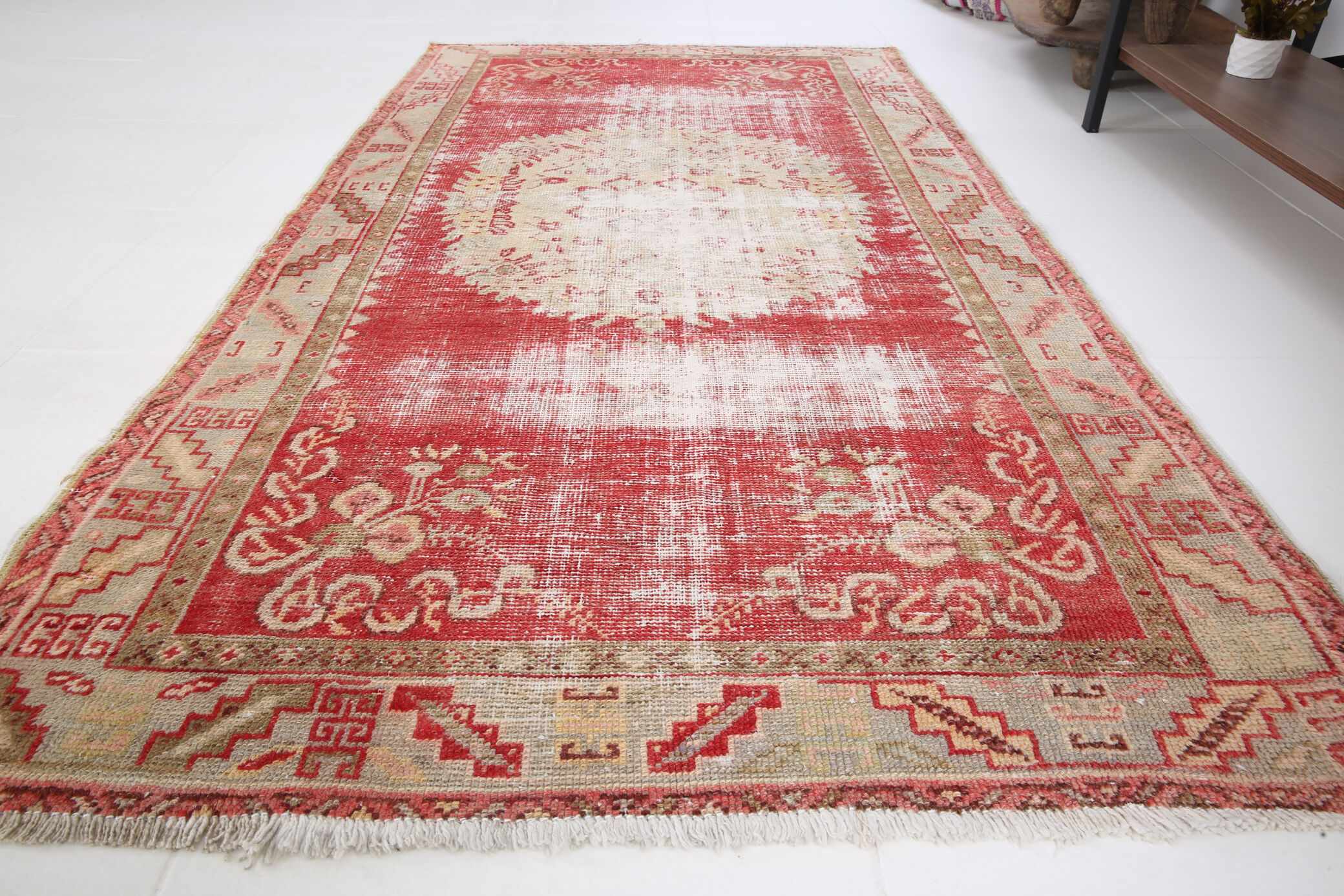 3x6 red and beige turkish rug