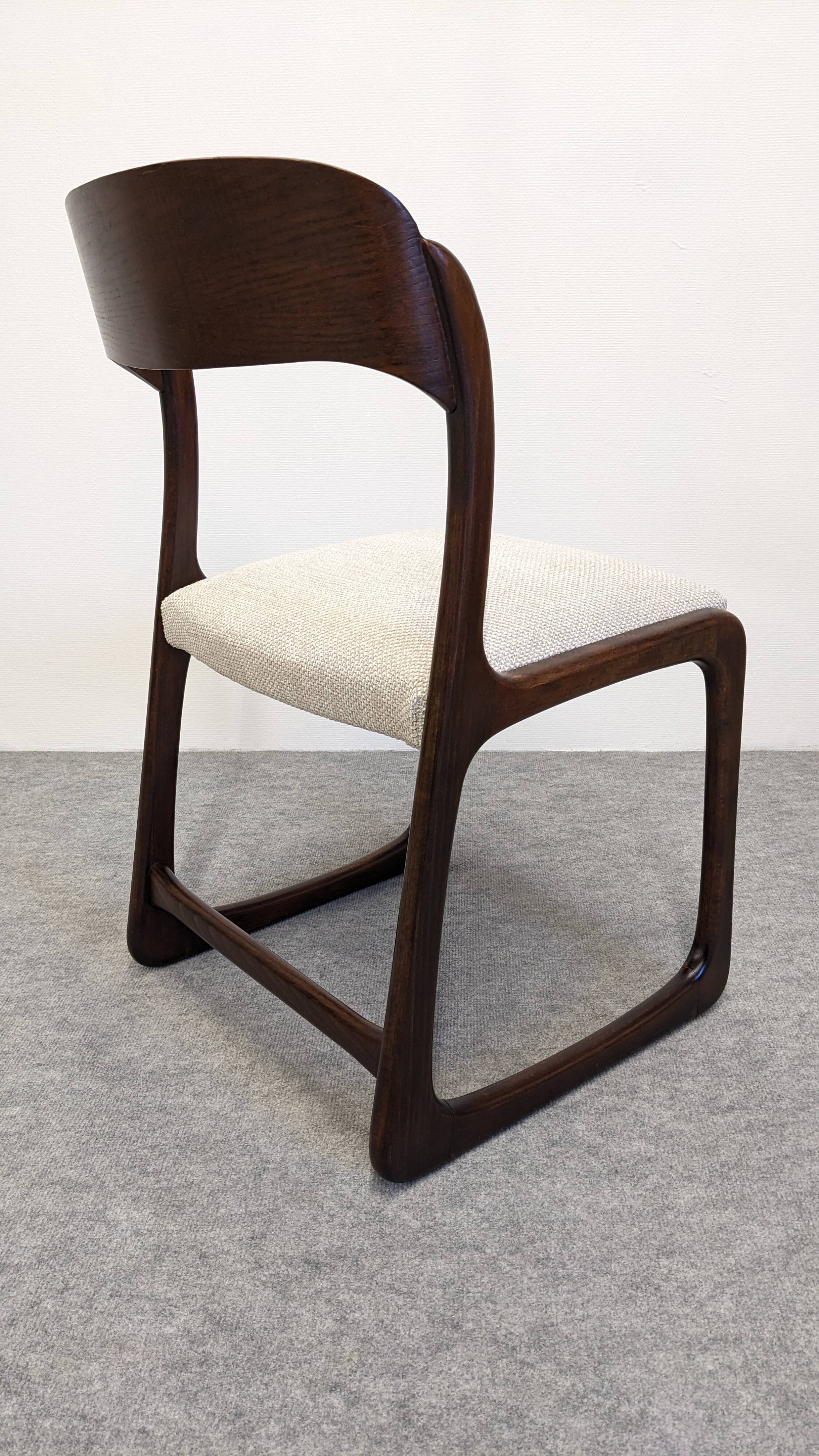 Set of 4 Baumann sled chairs, France circa 1970.