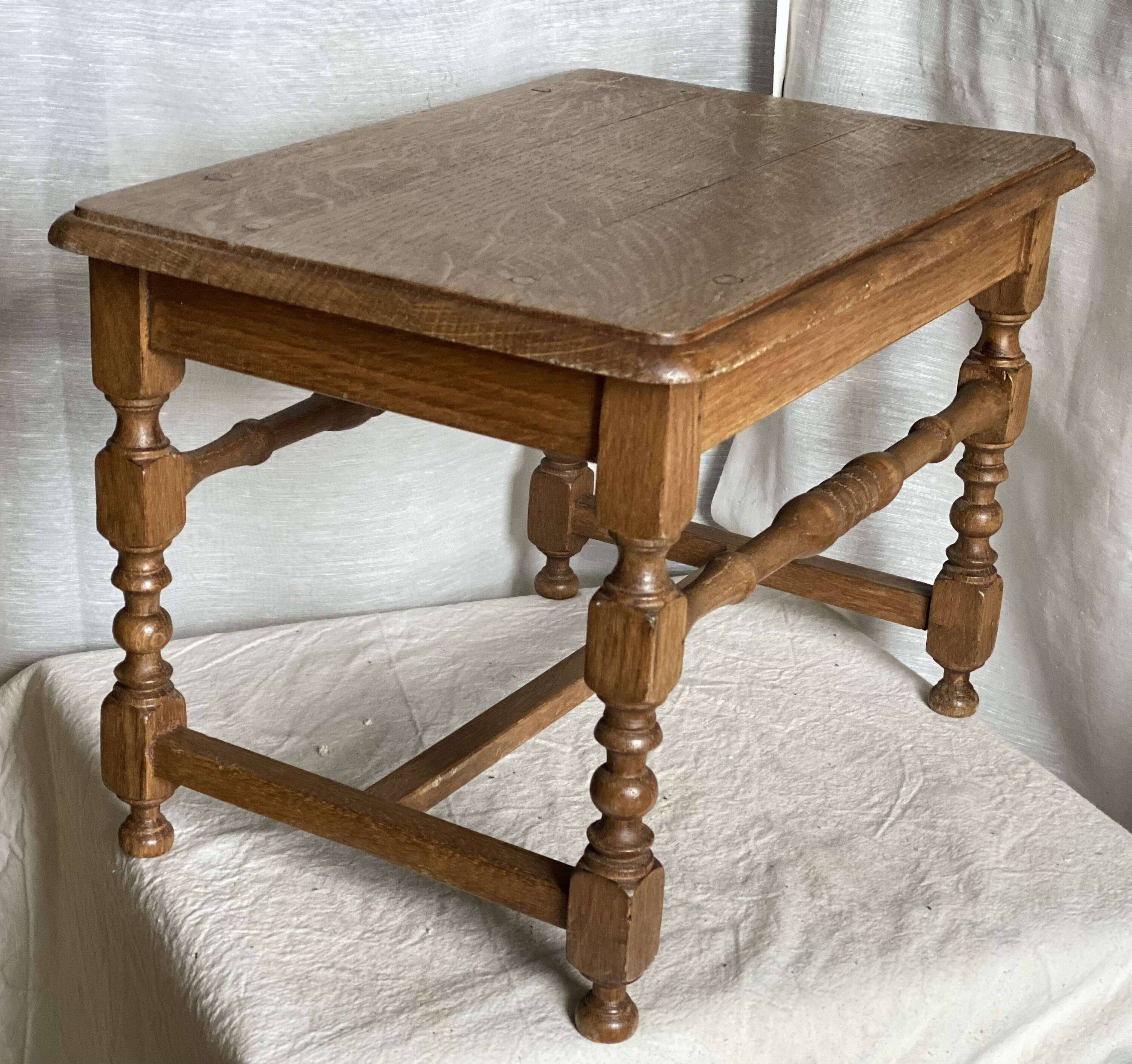 Low stool, thin turned legs with spacer