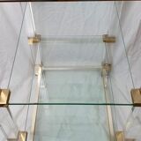 Glass and plexiglass rolling shelf Pierre Vandel