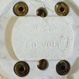3 Old Porcelain switches and vintage industrial brass