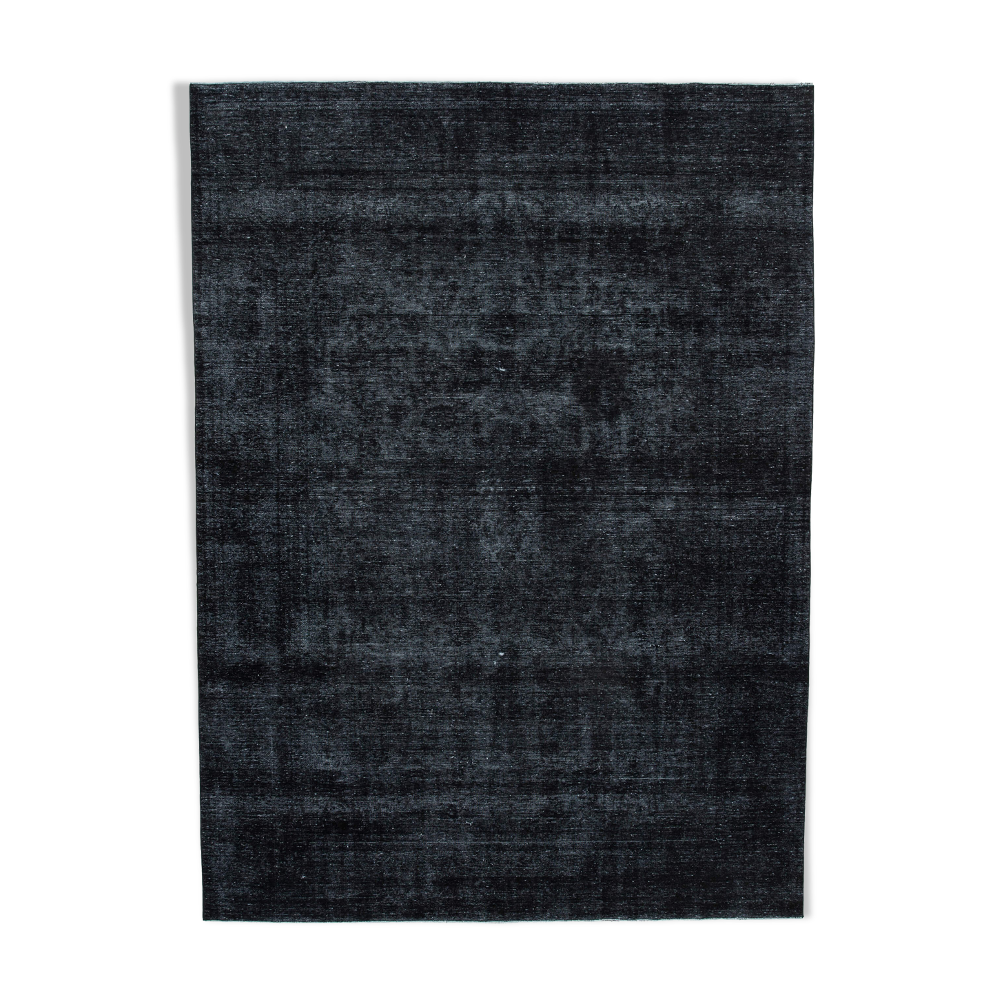 Handwoven persian overdyed 288 cm x 396 cm black wool carpet