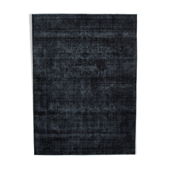 Handwoven persian overdyed 288 cm x 396 cm black wool carpet
